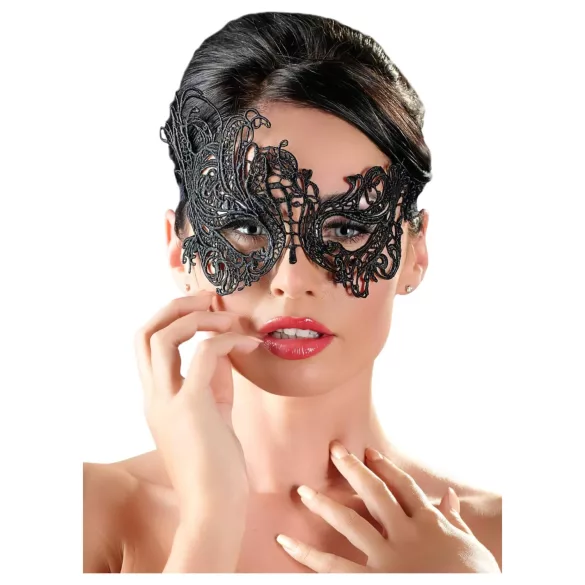Cottelli - Maschera asimmetrica ricamata - nero