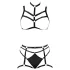Cottelli - trio di lingerie con imbracatura decorativa per il corpo (nero, S-L)