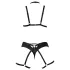 Cottelli - trio di lingerie con imbracatura decorativa per il corpo (nero, S-L)