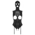 Bad Kitty - body aperto sotto e sopra con maschera orale - nero - XXL