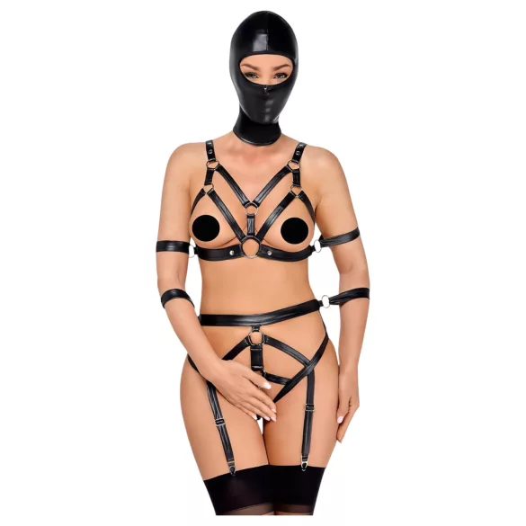 Bad Kitty - set lingerie con maschera - nero