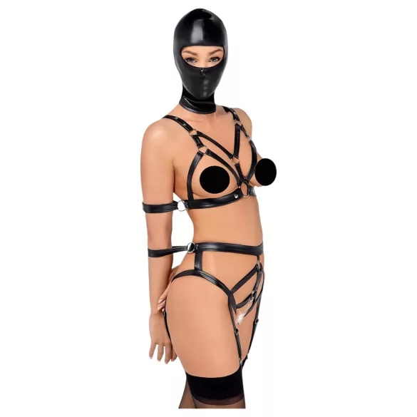 Bad Kitty - set lingerie con maschera - nero