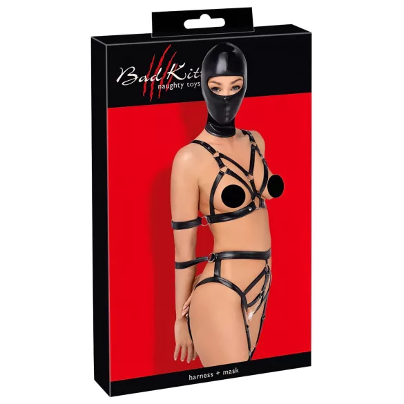 Bad Kitty - set lingerie con maschera - nero