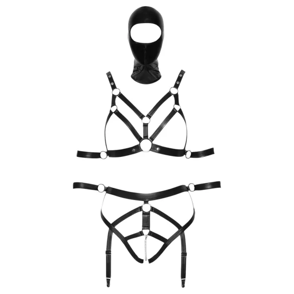 Bad Kitty - set lingerie con maschera - nero