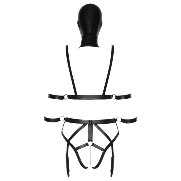 Bad Kitty - set lingerie con maschera - nero