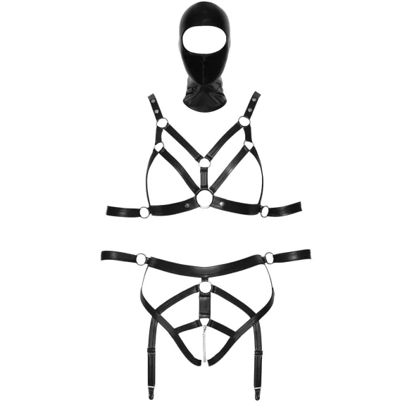Bad Kitty - set lingerie con maschera - nero - M