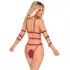 Bad Kitty - body bondage borchiato (rosso) - L