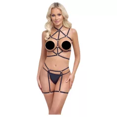 Cottelli - body harness decorativo e tanga (nero) - (S-L)