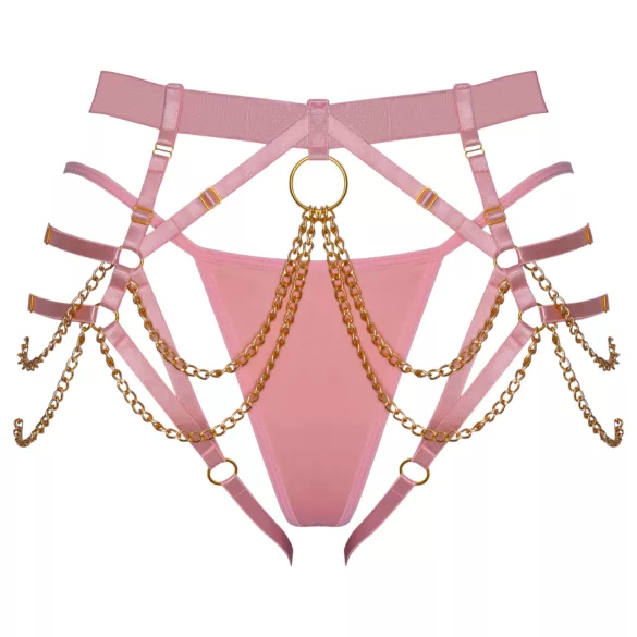 Bad Kitty - set di imbracature con tanga (rosa)