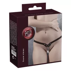 Fetish - tanga donna borchiato con catene - nero S-L