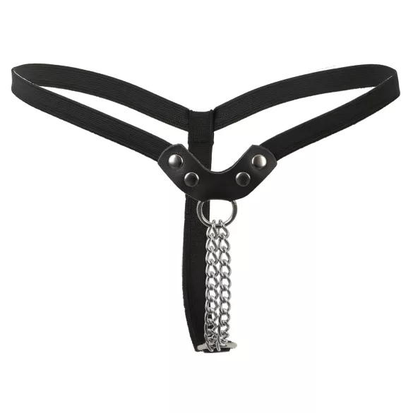 Feticcio - perizoma con borchie e catene (nero, S-L)