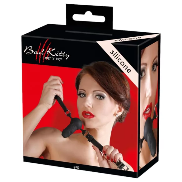 Bad Kitty - bavaglio silicone con piccolo dildo - nero