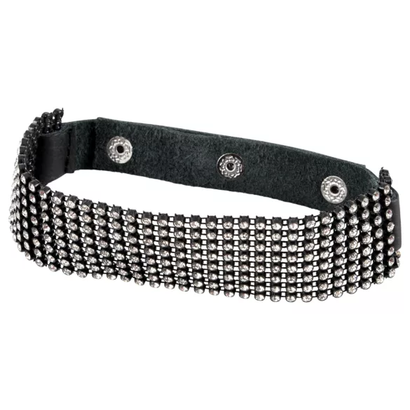 Bad Kitty - collare con strass - nero