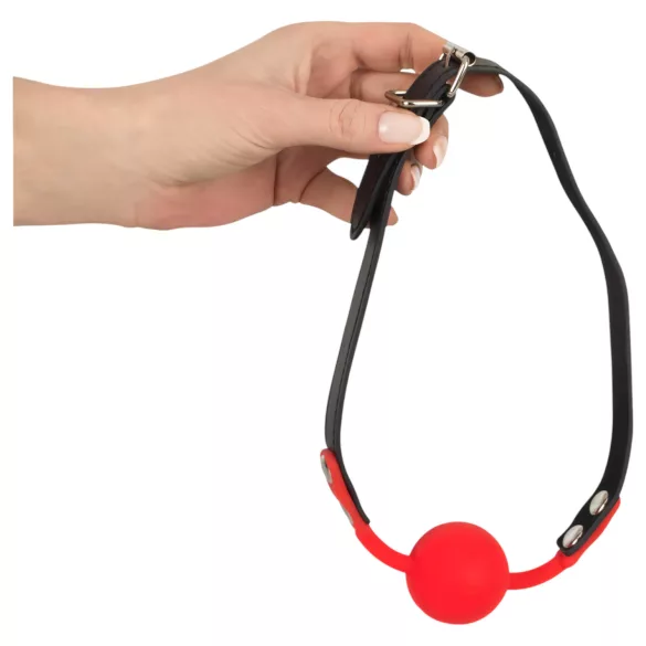 Bad Kitty - bavaglio in silicone con cinturino in similpelle - rosso
