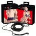 Bad Kitty - collare con pietre decorative e guinzaglio - nero