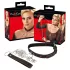 Bad Kitty - collare con cuore e guinzaglio in metallo - nero