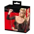 Bad Kitty - collare con cuore e guinzaglio in metallo - nero