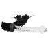 Bad Kitty - Frusta in pelle con dildo in vetro (trasparente-nero)
