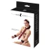 Bad Kitty - set bondage braccia-collo - collegamento regolabile - rosso nero