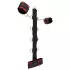 Bad Kitty - set bondage braccia-collo - collegamento regolabile - rosso nero