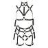 Bad Kitty - Set bustier bondage (nero) - L/XL