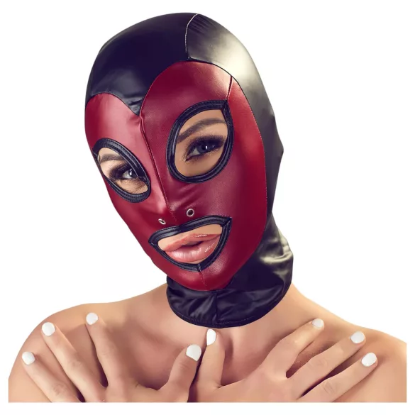 Bad Kitty - maschera lucida bocca aperta - rosso (S-L)