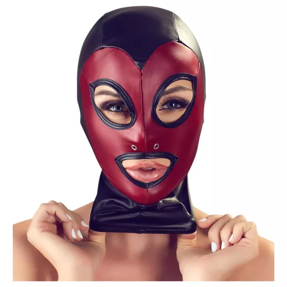 Bad Kitty - maschera lucida bocca aperta - rosso (S-L)