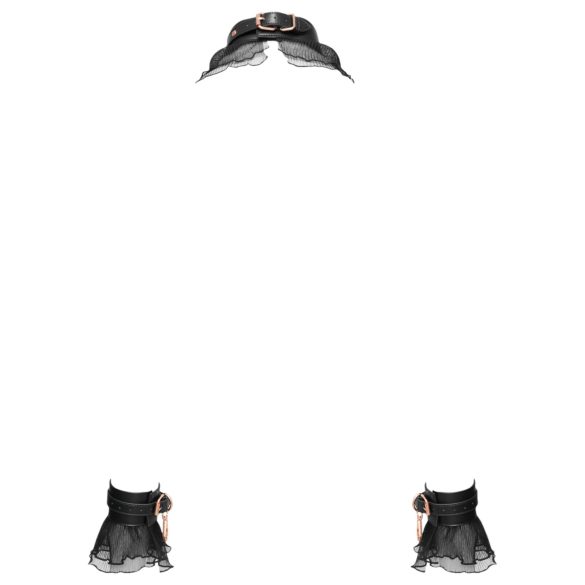 Bad Kitty - set bondage arricciato (4 pezzi) - nero