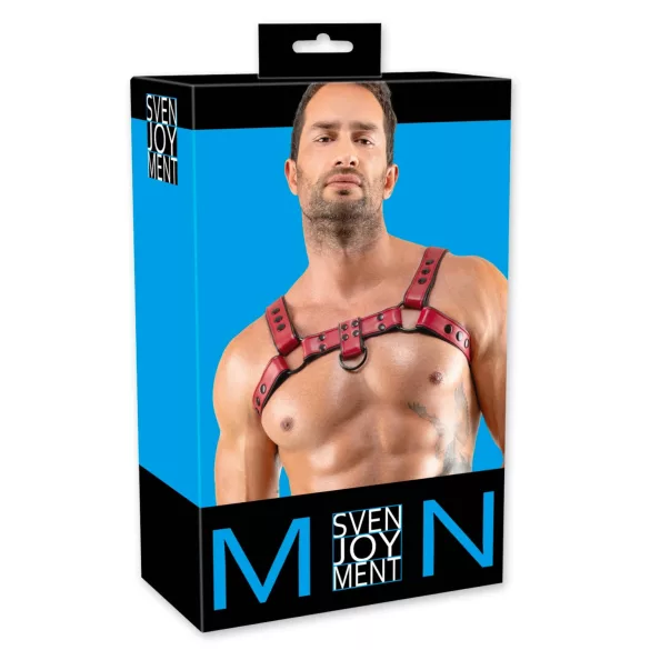 Svenjoyment - imbracatura pettorale in similpelle (rosso)