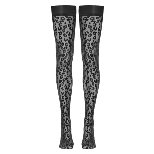 Cottelli Legwear - autoreggenti leopardate - nero