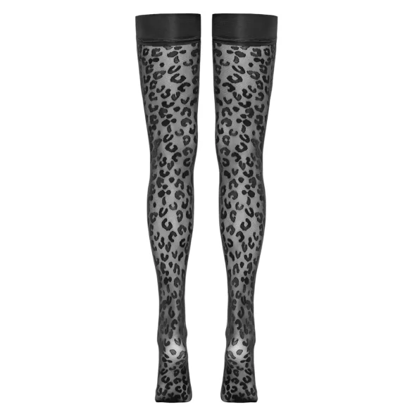 Cottelli Legwear - autoreggenti leopardate - nero - 5