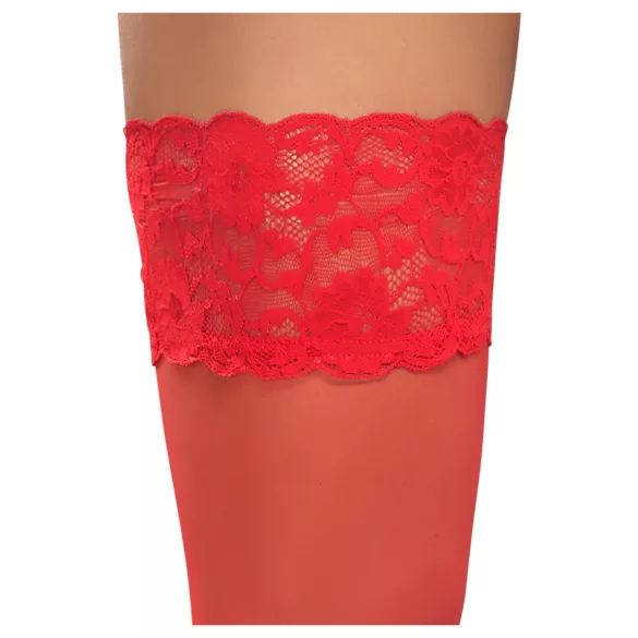 Cottelli - autoreggenti in pizzo floreale - rosso - 3/M-L