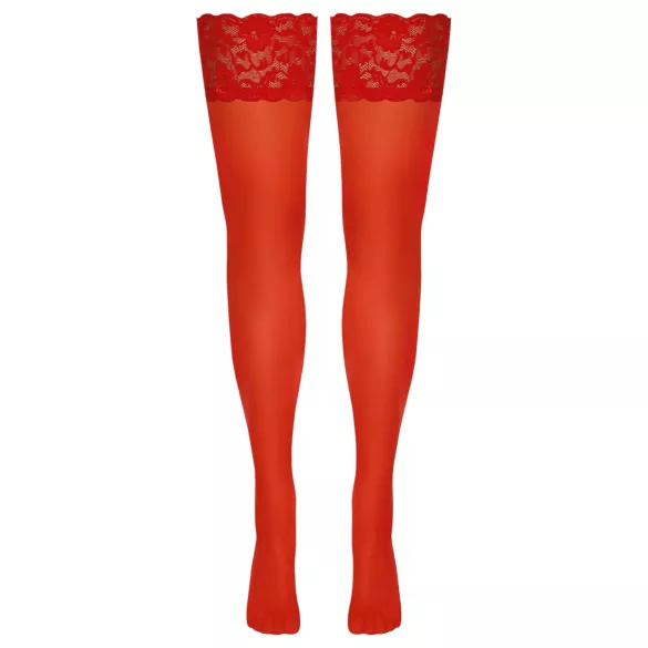 Cottelli - autoreggenti in pizzo floreale - rosso - 3/M-L
