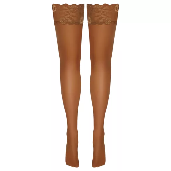 Cottelli - autoreggenti in pizzo floreale - color carne - 4/L