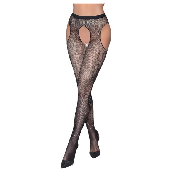 Cottelli Legwear - collant aperti lucidi - nero S-L