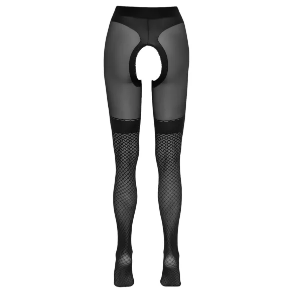 Cottelli - collant aperti con inserto rete - nero