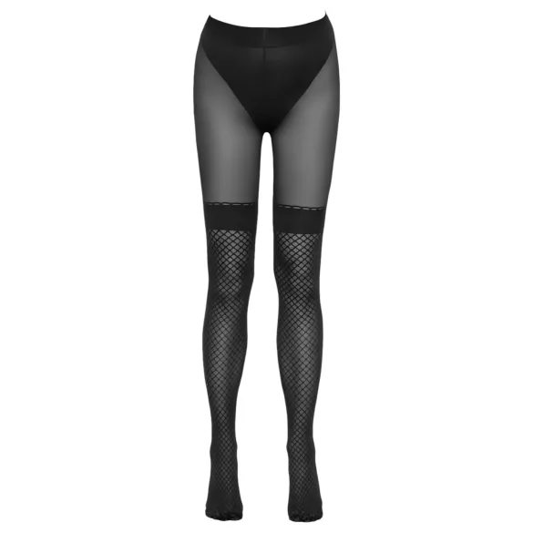 Cottelli - collant aperti con inserto rete - nero - 5