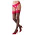 Cottelli - calze nere con pizzo rosso - 6