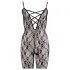 NO:XQSE - tuta sexy in pizzo - trasparente - pizzo nero - L/XL
