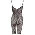 NO:XQSE - tuta sexy in pizzo - trasparente - pizzo nero - 2XL/3XL