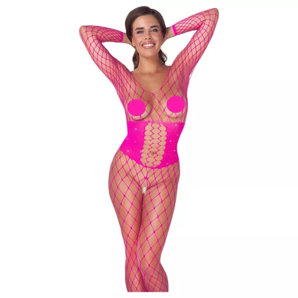 Cottelli - bodystocking rete - rosa - taglia S-L