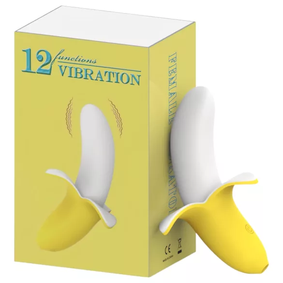 Lonely - vibratore ricaricabile impermeabile forma banana giallo bianco