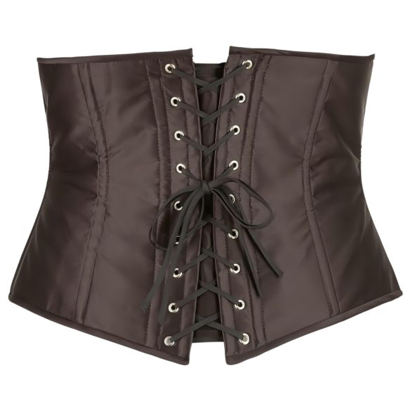 Cottelli Plus Size - corsetto in satin nero - taglia grande - 4XL