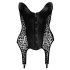 Noir - top nero con stampa leopardata e reggicalze