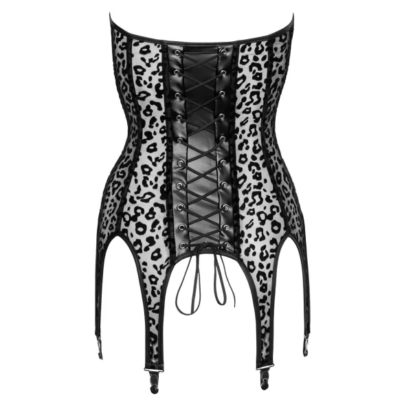 Noir - top reggicalze leopardato - nero - L