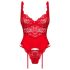Obsessive Amor Cherris - completo intimo con reggicalze in pizzo - rosso