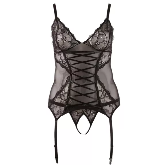 Cottelli - Top donna in pizzo con nastri - nero - XXXXL