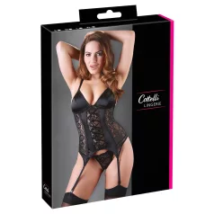 Cottelli - top con reggicalze regolabile (nero)