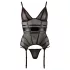 Cottelli - top trasparente strisce lucide - nero
