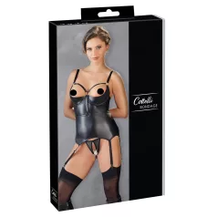   Cottelli Bondage - top lucido con sollevatore e manette (nero) - L